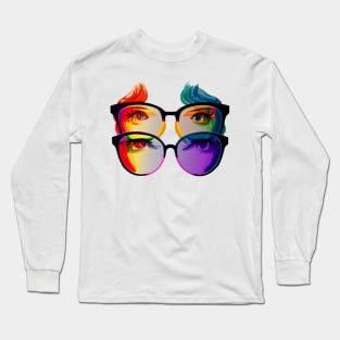 Rainbow colours glasses Long Sleeve T-Shirt